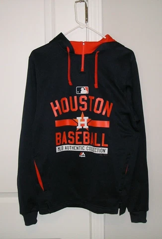 MAJESTIC MLB AUTHENTIC COLLECTION MENS SZ (S) HOUSTON ASTROS HOODIE SWEATSHIRT! Cover