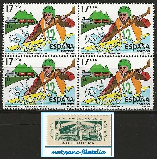 ESPAÑA 1985. EDIFIL 2785 EN BLOQUE DE 4 "DESCENSO DEL RÍO SELLA". MNH*** - Imagen 1 de 1