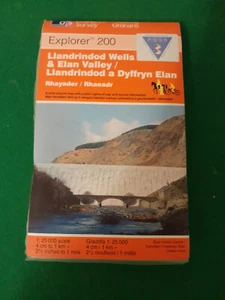 OS EXPLORER 200 LLANDRINDOD WELLS & ELAN VALLEY AQUA 3 ALL WEATHER MAP VGC - Picture 1 of 1