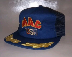 MAC USA Tools Gold Leaf Vintage Hat Cap 80s 90s Mesh Trucker Snapback - Picture 1 of 8