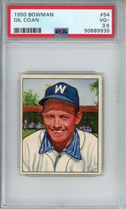 1950 BOWMAN GIL COAN #54 PSA 3.5 VERY GOOD+