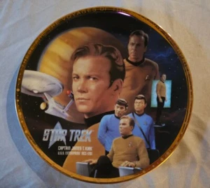 Enesco Star Trek Collector Plate Captain James T. Kirk & Enterprise - Picture 1 of 6