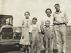 IF Photograph Roadside Family Photo Old Car Kids Mom Dad Boys Girls 