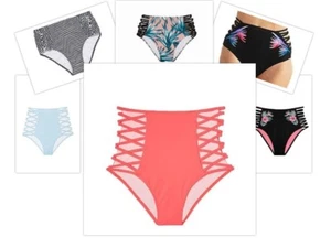 Victoria"s Secret High Waist Swim Bikini Bottoms Side Strappy Beach NWT - Picture 1 of 17