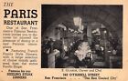Beautiful French Food, San Francisco Ca,The Paris Restaurant , Old Postcard