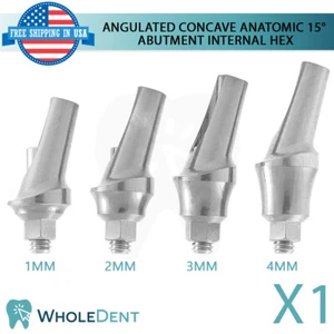 X1 Angulated Abutment Concave Anatomic 15° Dental Ø4.5mm Int Hex 2.42mm - Picture 1 of 4