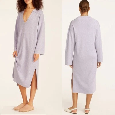 J Crew NWT $148 Collared Caftan Sweater Dress in Heather Violet | Sz M - Image 1 of 4