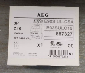 AEG ELFA E90S UL-CSA E93SULC15 CIRCUIT BREAKER 15A 3P 480VAC NEW!! QUANTITY!! - Picture 1 of 1