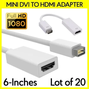 20 PCS Mini DVI to HDMI Adapter Video Cable Connector Converter for iMac Macbook - Picture 1 of 4