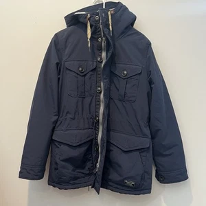 Abercrombie & Fitch Men's Sherpa Lined Trekking Parka Navy Blue Camo Small - Picture 1 of 4