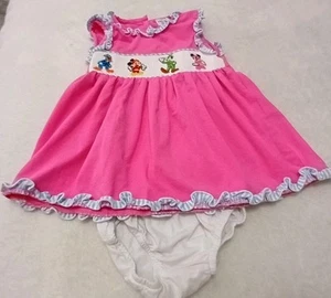 Boutique Disney Characters Girls Embroidered Smocked Easter Dress 24 Month Pm - Picture 1 of 7