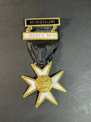 Caballeros Templarios Masónicos Malta Joya Cruz de Malta Blanca Missouri No.6 Medalla Foto 1 de 4