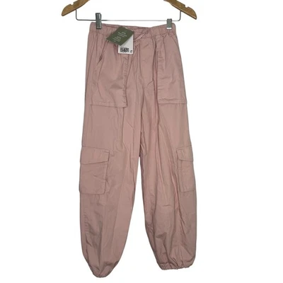 NWT H&M Girls size 10 Light Pink Cotton Cargo Joggers - Image 1 of 3
