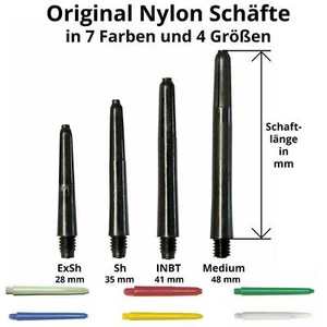 Original Nylon Shafts Dartschaft Schäfte - 7 Farben, 4 Längen - 3er und 5er Sets - Bild 1 von 1