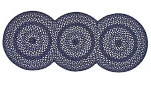 Bluestone Braided Area Rug - 30" x 72" Oval/Circles Rug Runner By Park Designs - Picture 1 of 3
