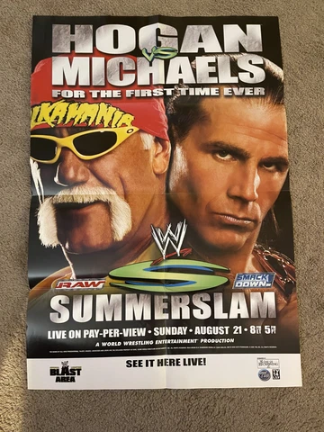 WWE Summerslam 2005 Hulk Hogan HBK 27X40 2 ft X 3ft Blast Area PPV Poster Cover
