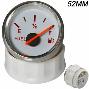 2" 52MM Bezel Gas Fuel Level Gauge Analogue LED Car Marine Boat Universal - Picture 1 of 12