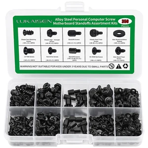 350PCS Computer Screws Assortment Kit, 6-32 Male to M3 Female Black Carbon Steel - Picture 1 of 14