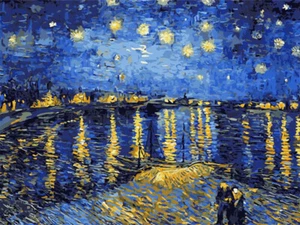 Paint by Numbers for Adults –16x20 inch(Without Frame), Starry Night Over Rhone - Picture 1 of 9