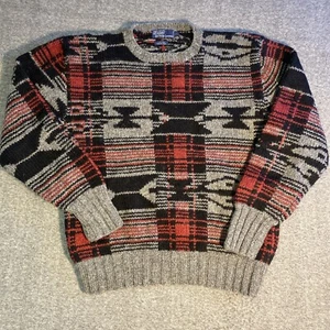 Vintage Polo Ralph Lauren Aztec Sweater Mens Large 1990s 100% Wool Hand Knit. - Picture 1 of 6