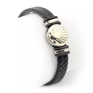 Leder-Metallarmband Tui - Jakobsmuschel Pilgermuschel Jakobsweg Andenken - Bild 1 von 2