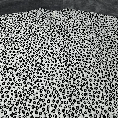 E.C. 女士的豹纹蝙蝠翼上衣 XL 轻便涤纶氨纶美国制造 — 第 1/4 张图片