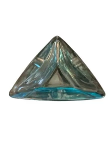 "Cenicero de vidrio Atlas triángulo azul aguamarina vintage 6"" moderno de mediados de siglo" - Imagen 1 de 2