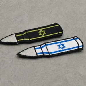 2Pcs Star of David Israeli Flag  of Israel Bullet Flag Hook Loop Patch Badge - Picture 1 of 4