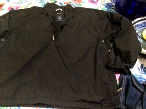 Men's Sz XL Nautica Windbreaker Weather Jacket Pullover Black Logo mesh Lined - Picture 1 of 8