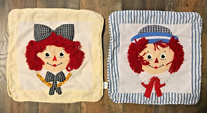 TWO APPLAUSE RAGGEDY ANN & ANDY 14" PILLOW SHAM COVERS