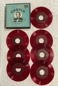 RCA Victor Red Seal Records Chopin Waltzes 45 RPM Red Vinyl Set of 7 Vintage - Picture 1 of 12