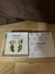 Baublebar Field Trip School Bus Sparkly Rhinestone Earrings NIB Teacher - Picture 1 of 2