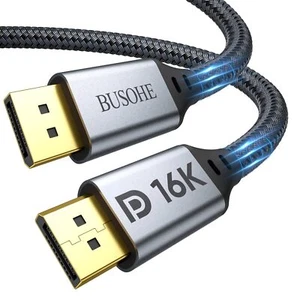 Displayport Cable 2.1 6FT 16K DP to DP 2.0 Cable 16K@60Hz 8K@120Hz 4K@240Hz 1... - Picture 1 of 8
