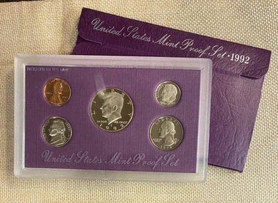 1992 US Proof Set with smudge on case - see photos - Image 1 of 3