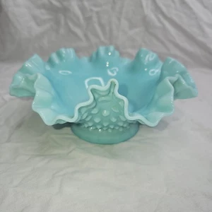 Fenton Turquoise Pastel Hobnail Glass Epergne Base Only - No Horns - Picture 1 of 9