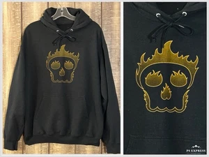 Sudadera con Capucha Oficial SapNap Dream SMP Negra Dorada Llama Calavera Gráfico Para Hombres Grande - Imagen 1 de 8