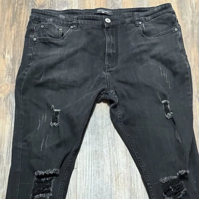 Pantalones de mezclilla elásticos ajustados negros desgastados Serenade Jeans para hombre 38 Foto 1 de 4