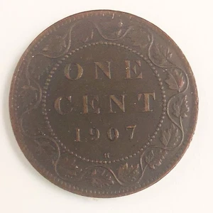 Kanada 1907 H große One Cent Canadian Münze King Edward VII Kupfer - Bild 1 von 4