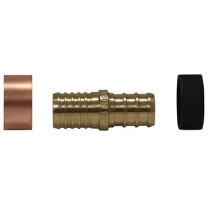 10 PIECES XFITTING 1/2" PEX X 1/2" PB (POLYBUTYLENE) SPLICING COUPLING WITH R... - Picture 1 of 7