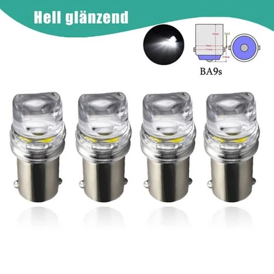 4X BA9S T4W 12V 2W 3SMD LED Auto Innenraumbeleuchtung Birnen 6000K Weiß - Bild 1 von 4