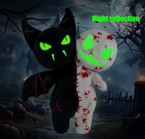 Plüschtier / Doppelkopf Fledermaus & Geist / Halloween / Goth ca. 30cm! - Bild 1 von 3