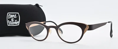Anne et Valentin Glasses Frame Liz A156 Oval Satin Braun Beige Titanium Design - Image 1 of 4