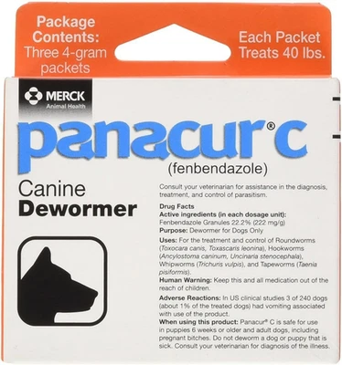 Canine Dewormer Dogs 4 Gram Each Packet Treats 40 Lbs (3 Packets) (Twо Расk) - Image 1 of 4