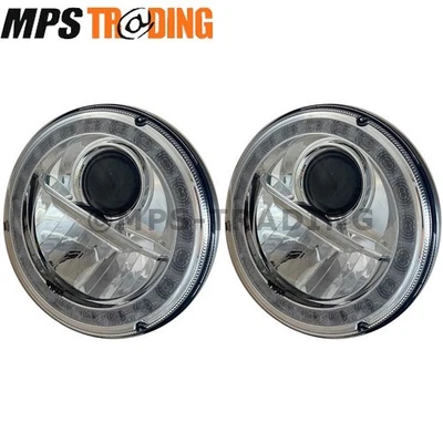 Defender 7" LED Headlamp with Integral Indicator + DRL LHD Chrome WIPAC S7198LED - Image 1 of 4