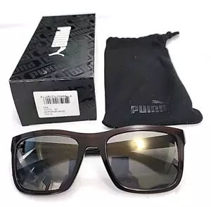 PUMA PU0071S 003 Brown Gray Square Sunglasses 54-20 140 New Box Pouch - Picture 1 of 4