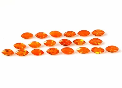 5X2.5 MM MARQUISE CUT AAA+ NATURAL MEXICAN FIRE OPAL FACETED GEMSTONE 20 PIECES - Image 1 of 4