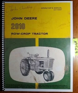 John Deere 2010 Row-Crop Gasoline Tractor S/N -29000 Owner's Operator's Manual - Picture 1 of 12