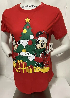 MICKEY & MINNIE Disney CHRISTMAS TEE Juniors Sizes L, XL, 2XL, 3XL NWT - Image 1 of 4