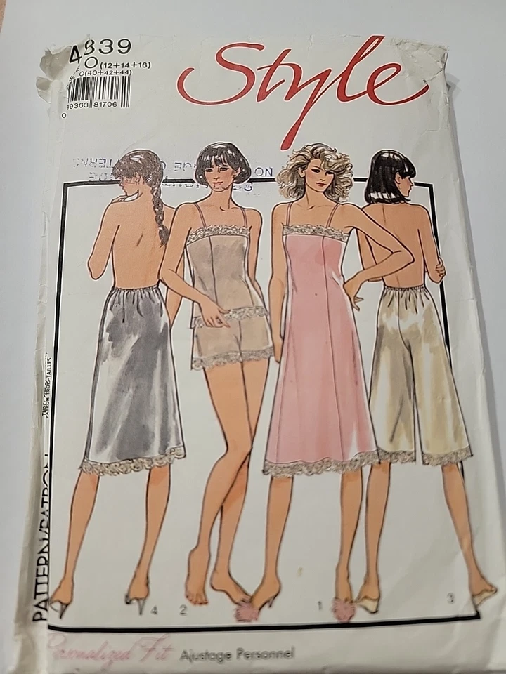 1980s Style Sewing Pattern Misses Lingerie Cami Pants Slip Camisole Sz 12/14 /16 - Image 1 of 2