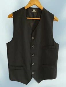 Stafford Men's Classic Fit Vest Black Lined Polyester/Wool Blend Sz M 40" Chest - Picture 1 of 9